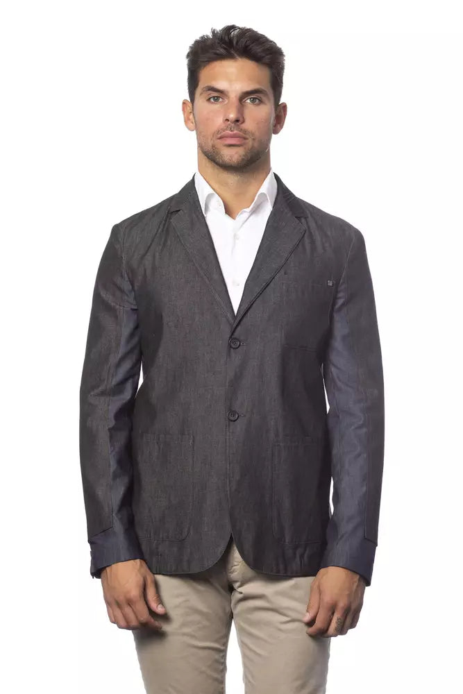 Verri Gray Cotton Men Blazer