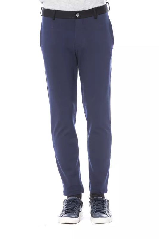 Pantaloni da uomo in viscosa blu Verri