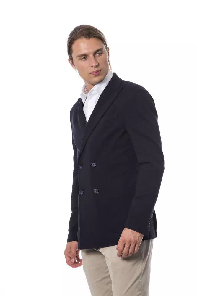 Blazer da uomo in viscosa blu Verri