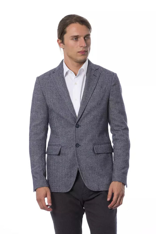 Blazer da uomo in poliestere blu Verri