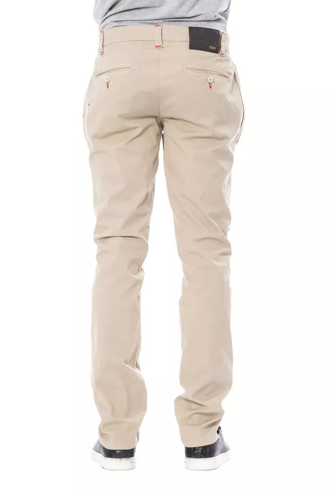 Pantaloni da uomo in cotone beige Verri