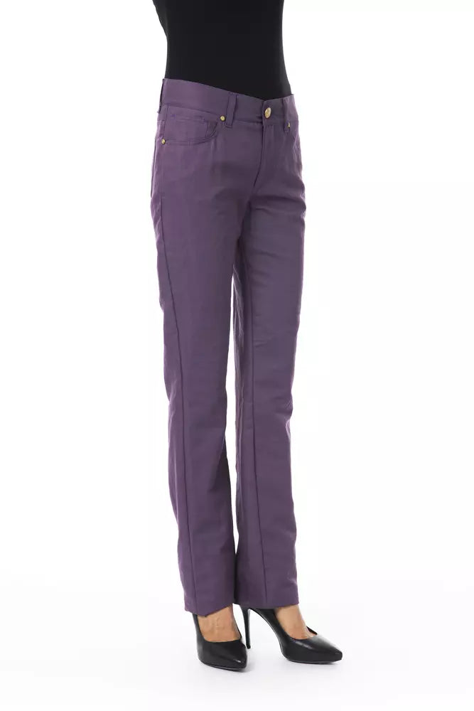 Pantaloni da donna BYBLOS in cotone viola