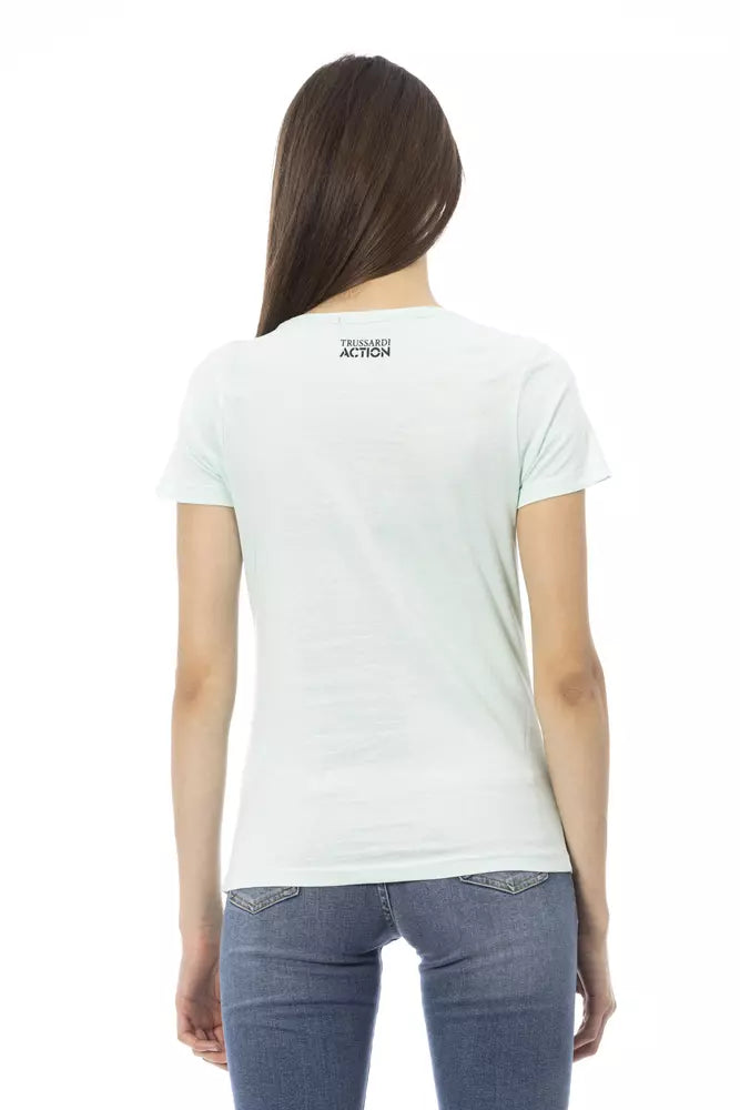 Trussardi Action Maglia Donna Cotone Azzurro Chiaro