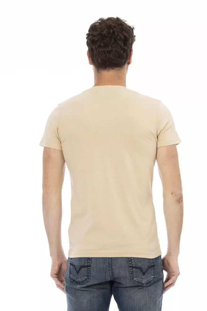 Trussardi Action Beige Cotton T-Shirt Uomo