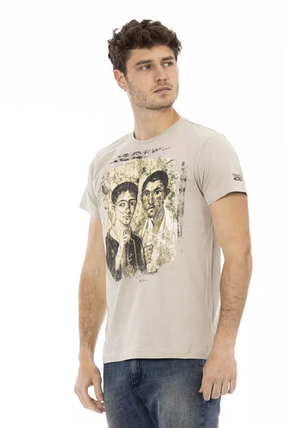 Trussardi Action Beige Cotton T-Shirt Uomo