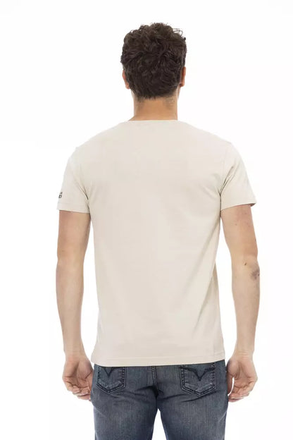 Trussardi Action Beige Cotton T-Shirt Uomo