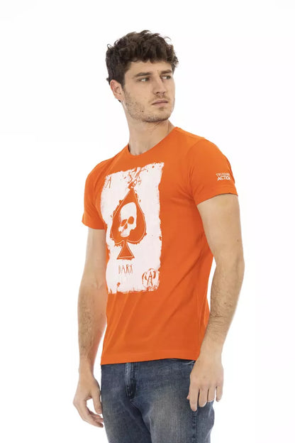 T-shirt da uomo in cotone arancione Trussardi Action