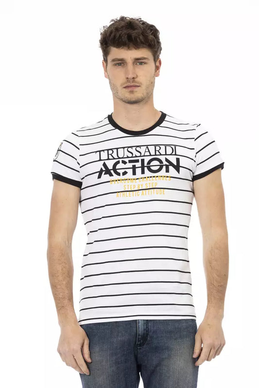 T-shirt Trussardi Action in cotone bianco da uomo