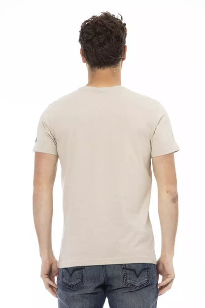 Trussardi Action Beige Cotton T-Shirt Uomo