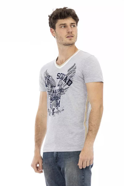 T-shirt Trussardi Action in cotone grigio da uomo