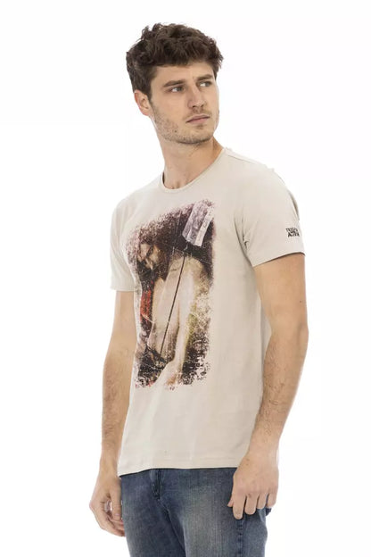 Trussardi Action Beige Cotton T-Shirt Uomo