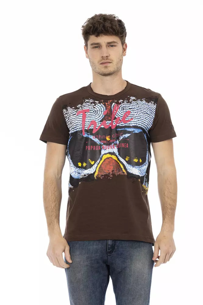 Trussardi Action T-shirt da uomo in cotone marrone