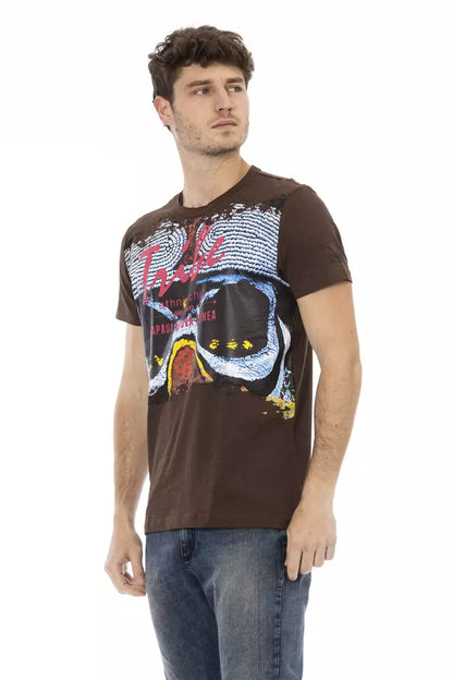 Trussardi Action T-shirt da uomo in cotone marrone