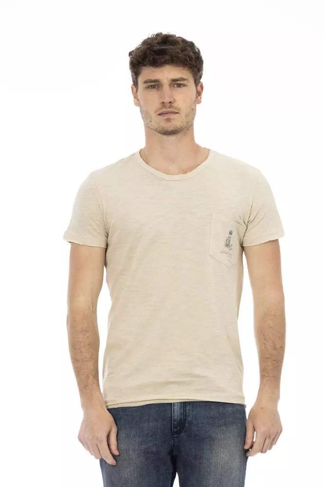 Trussardi Action Beige Cotton T-Shirt Uomo