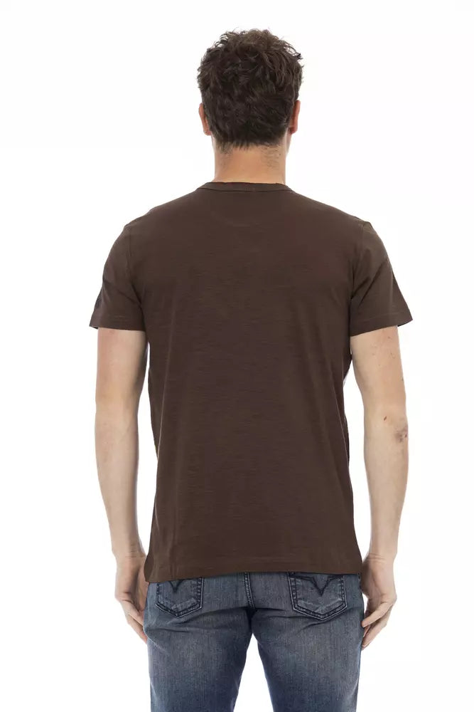 Trussardi Action T-shirt da uomo in cotone marrone