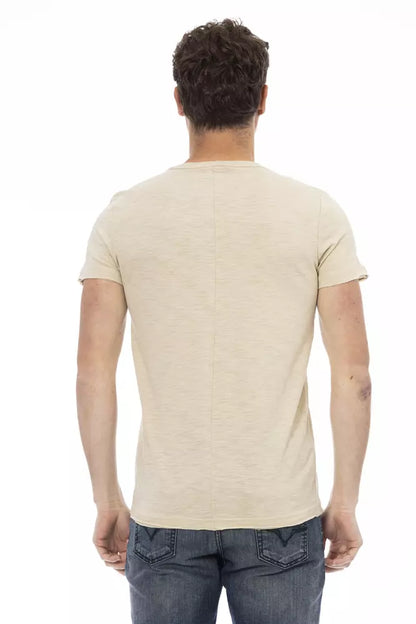 Trussardi Action Beige Cotton T-Shirt Uomo