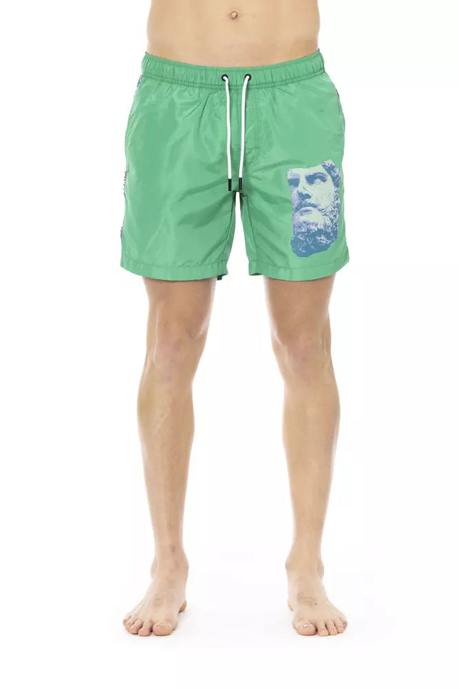 Bikkembergs Pantaloncini da bagno da uomo in poliestere verde