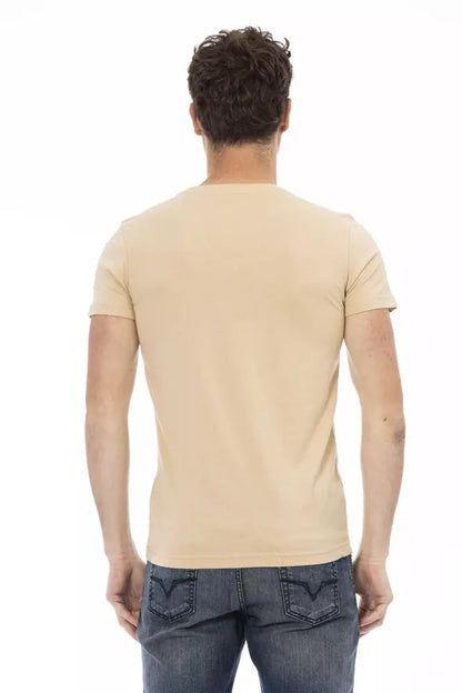 Trussardi Action Beige Cotton T-Shirt Uomo