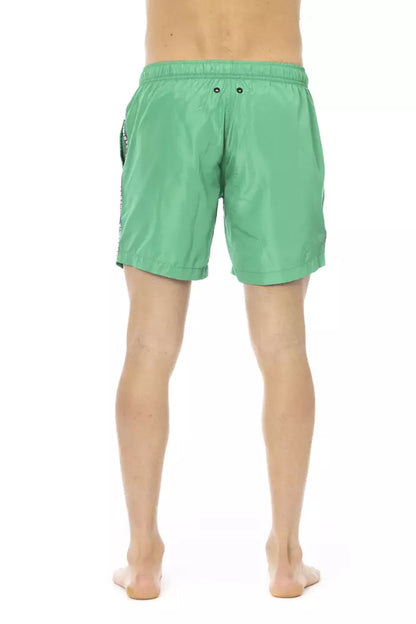 Bikkembergs Pantaloncini da bagno da uomo in poliestere verde