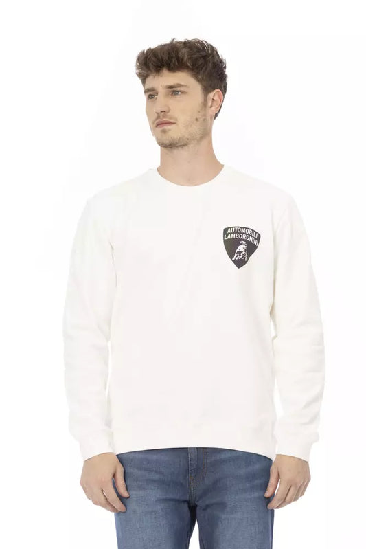 Automobili Lamborghini Maglione da uomo in cotone bianco