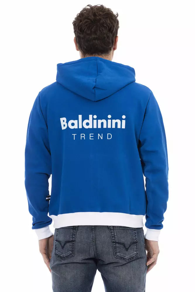 Baldinini Trend Элегантная синяя шерстяная толстовка с застежкой-молнией