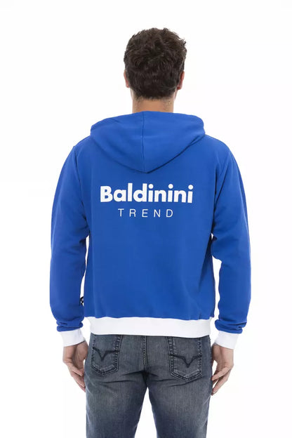 Baldinini Trend Элегантная синяя шерстяная толстовка с логотипом сзади