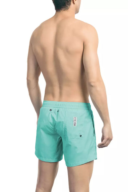 Bikkembergs Pantaloncini da bagno da uomo in poliammide azzurro chiaro