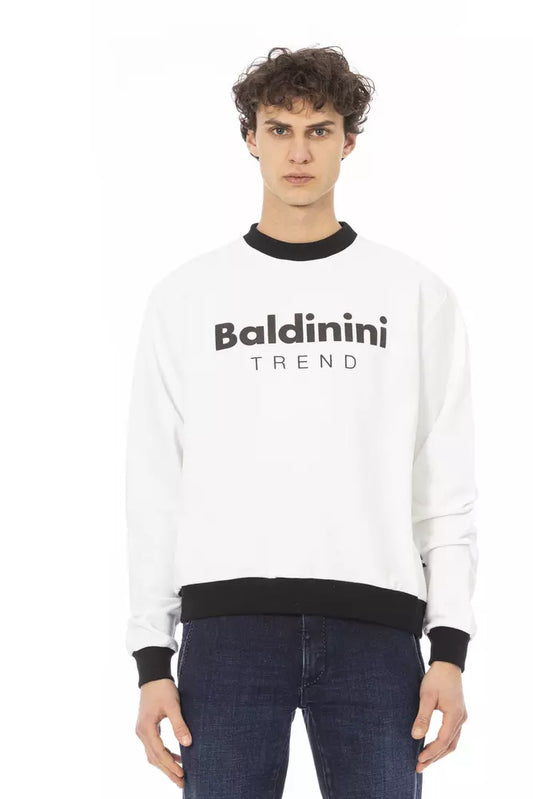 Baldinini Trend Chic худи из хлопкового флиса белого цвета с логотипом спереди