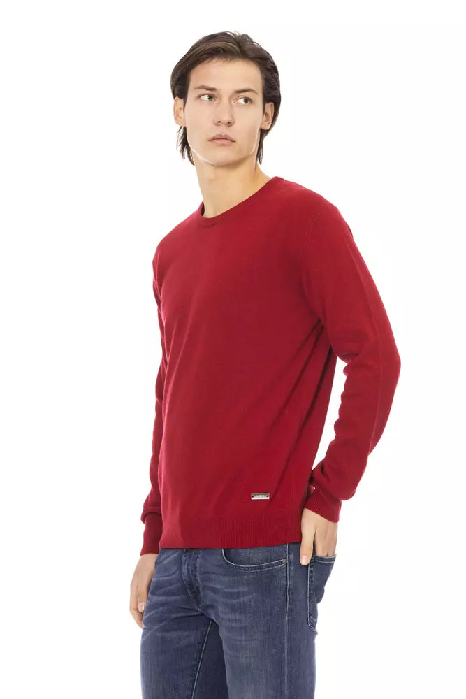 Baldinini Trend Red Wool Men Sweater