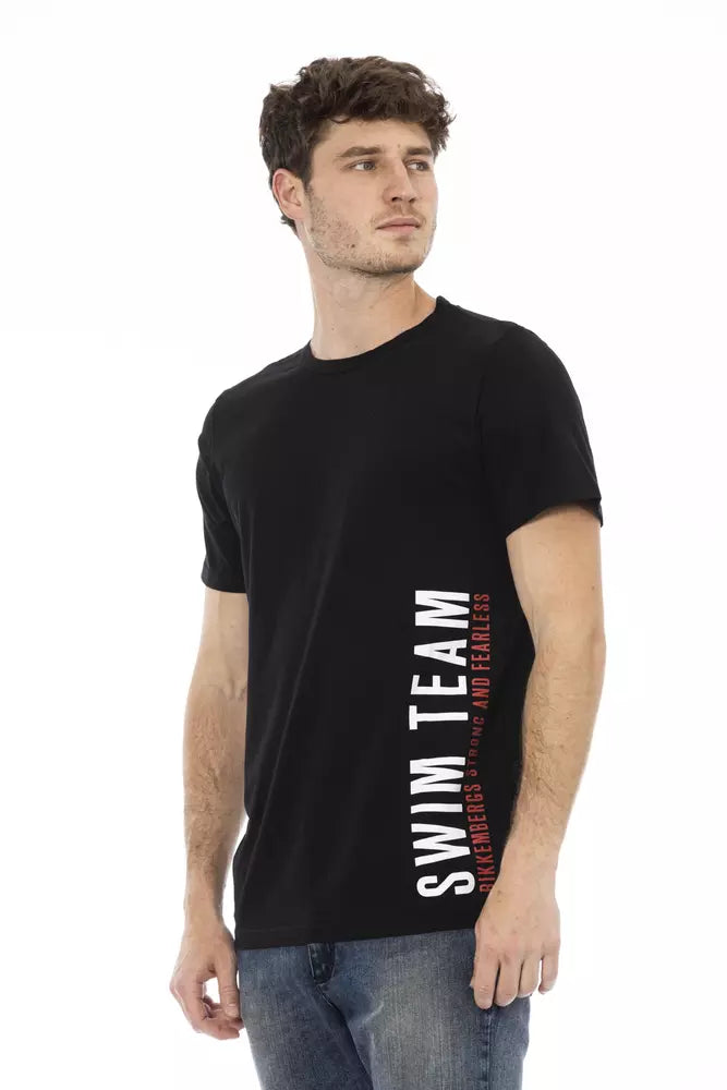 T-shirt da uomo in cotone nero Bikkembergs