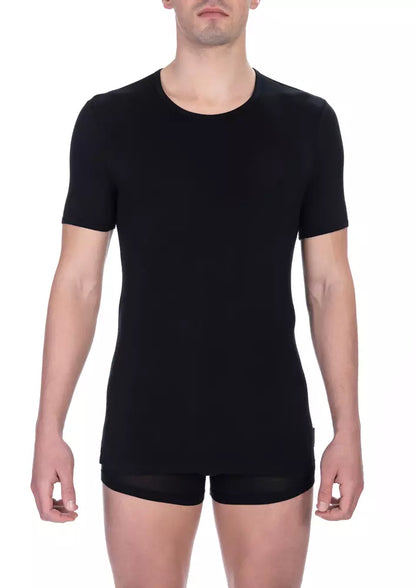 T-shirt uomo in viscosa nera Bikkembergs