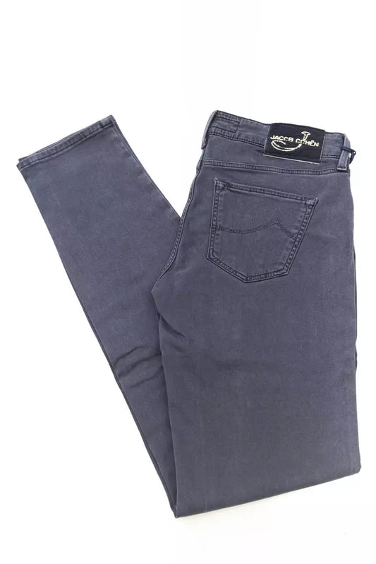 Jacob Cohen Jeans vintage chic con etichetta in pelle di cavallino