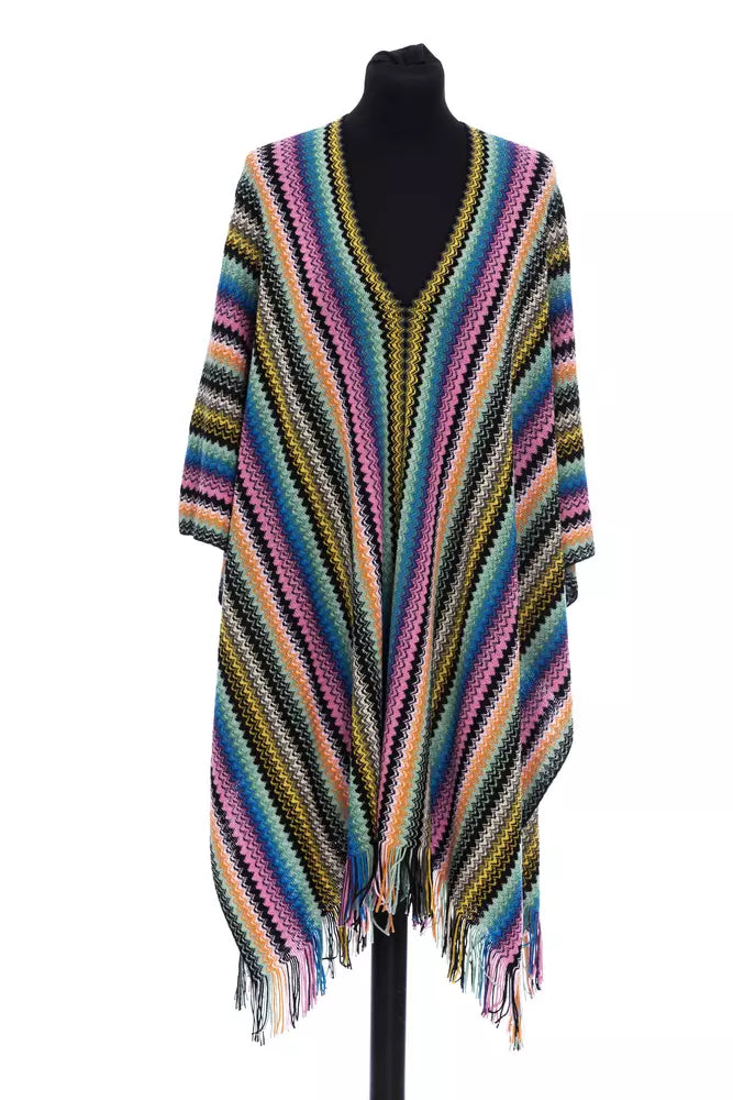 Poncho donna in lana multicolore Missoni