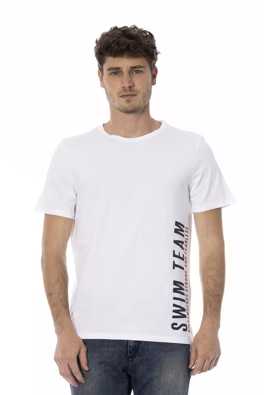 T-shirt da uomo in cotone bianco Bikkembergs