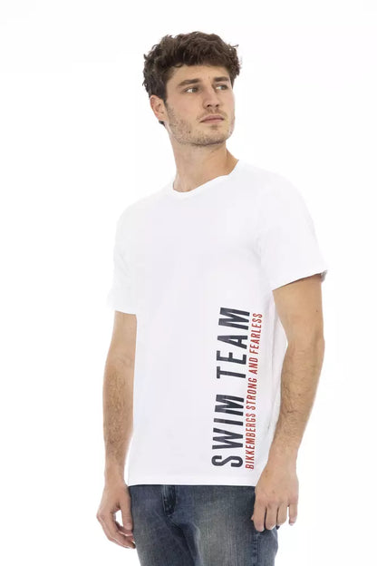 T-shirt da uomo in cotone bianco Bikkembergs