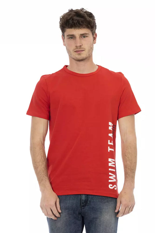 T-shirt da uomo in cotone rosso Bikkembergs