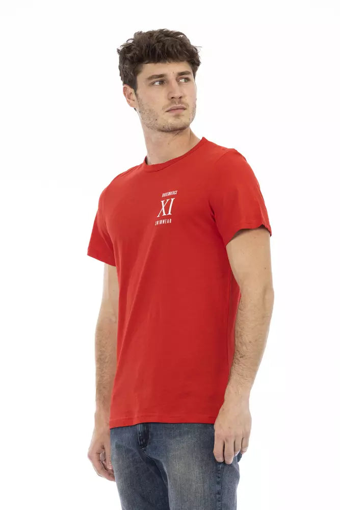 T-shirt da uomo in cotone rosso Bikkembergs