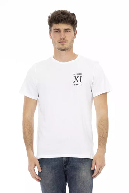 T-shirt da uomo in cotone bianco Bikkembergs