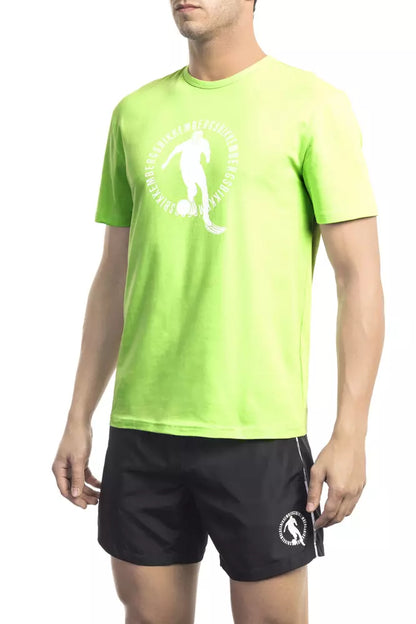 T-shirt da uomo in cotone verde Bikkembergs