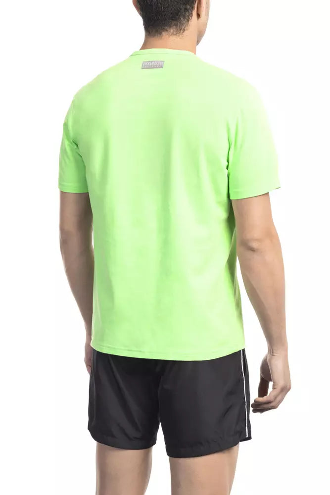 T-shirt da uomo in cotone verde Bikkembergs