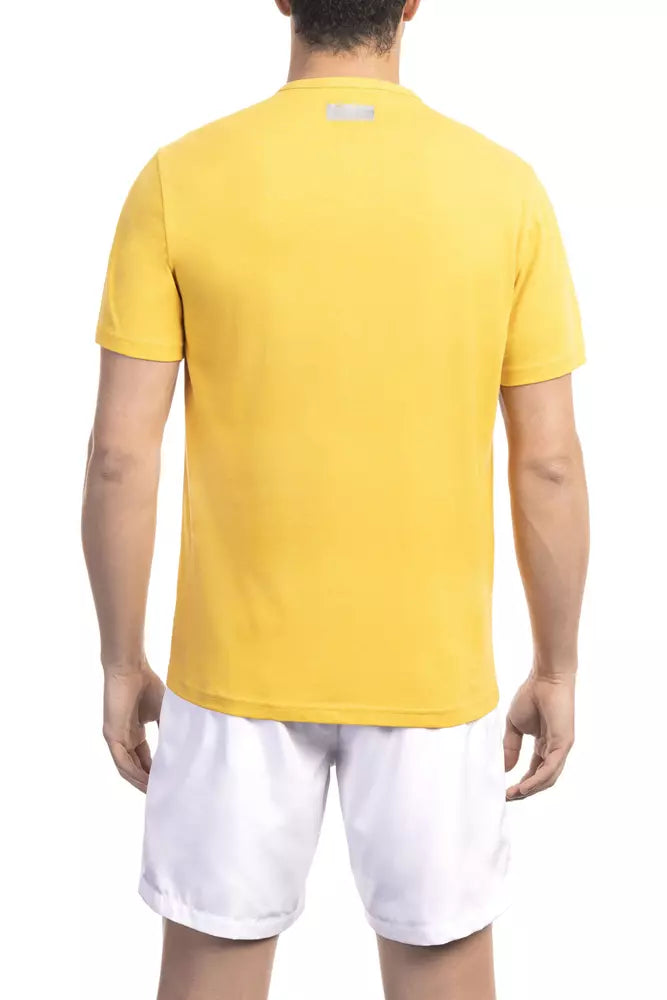 T-shirt da uomo in cotone giallo Bikkembergs