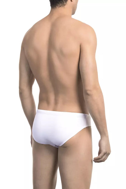 Bikkembergs Costume da bagno da uomo in poliammide bianco