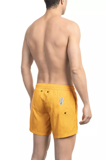 Bikkembergs Pantaloncini da bagno da uomo in poliammide arancione