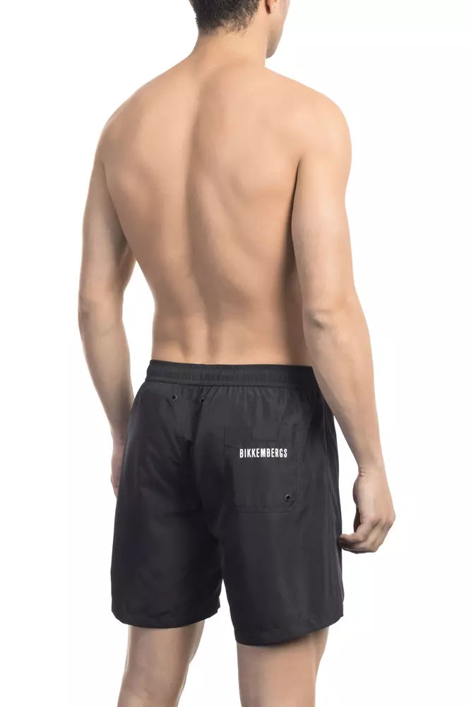 Bikkembergs Pantaloncini da bagno da uomo in poliestere nero