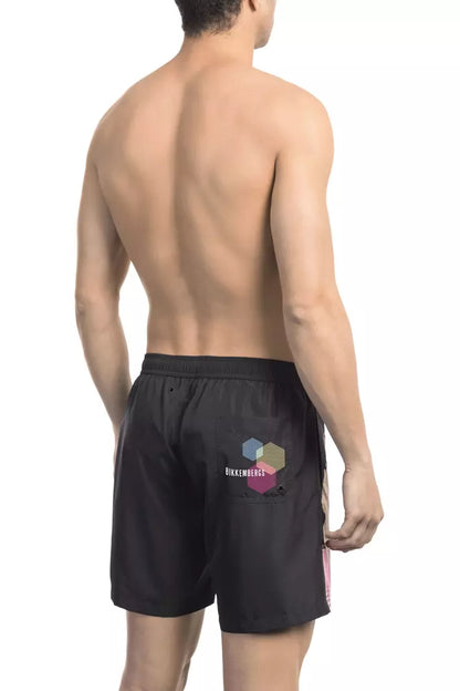 Bikkembergs Pantaloncini da bagno da uomo in poliestere nero