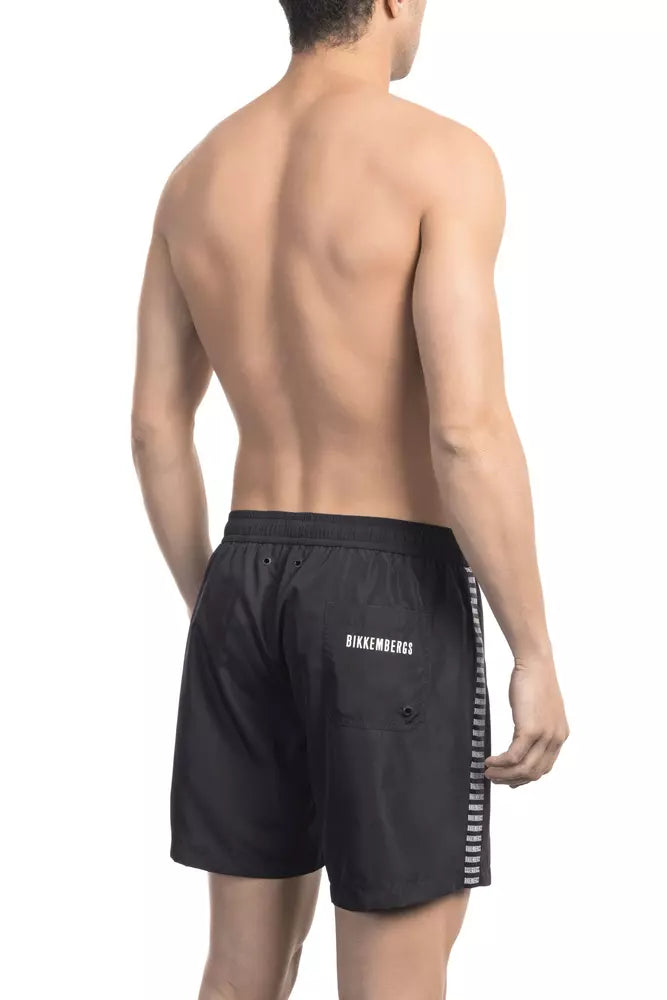 Bikkembergs Pantaloncini da bagno da uomo in poliestere nero