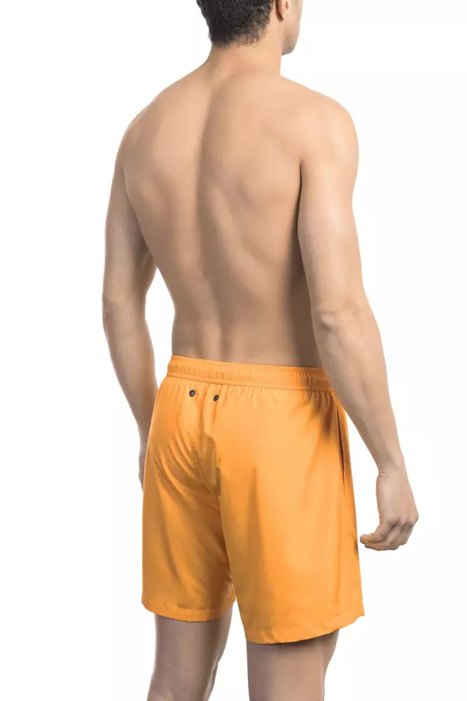 Bikkembergs Pantaloncini da bagno da uomo in poliestere arancione