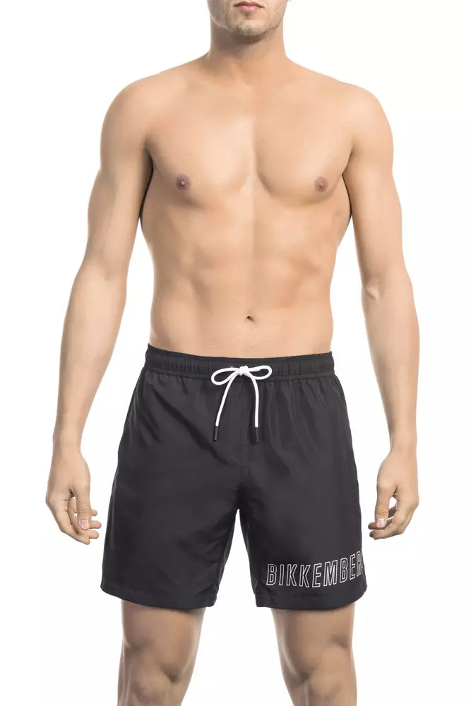 Bikkembergs Pantaloncini da bagno da uomo in poliestere nero