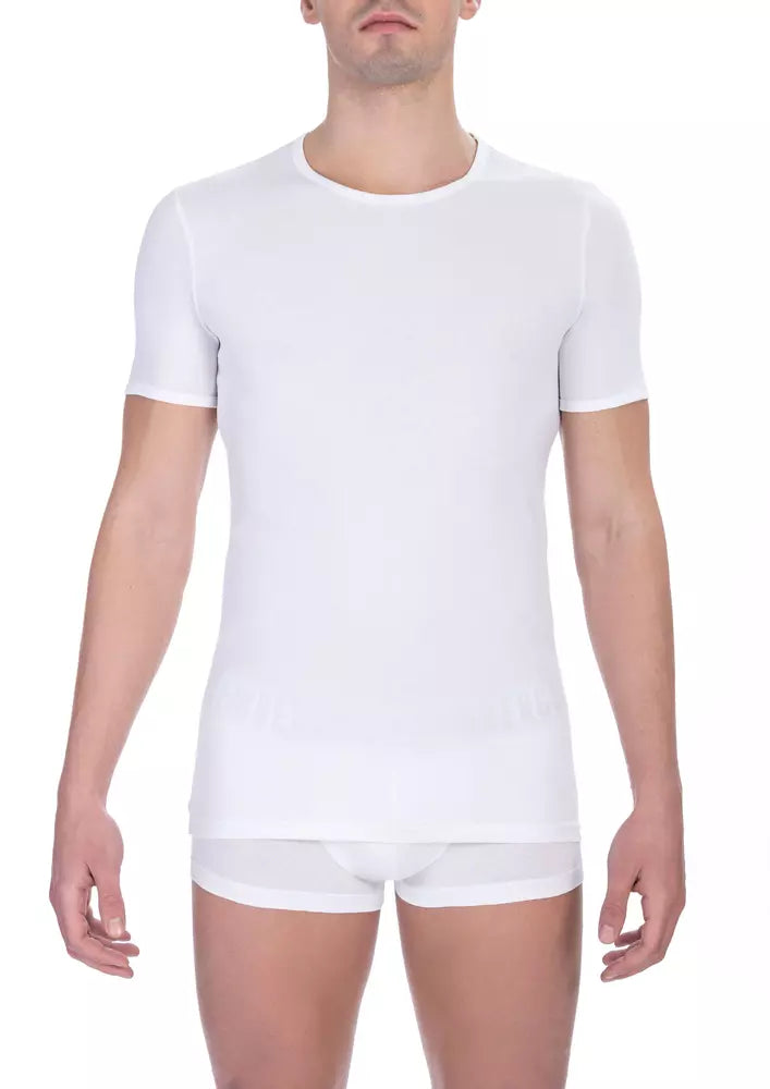 T-shirt da uomo in cotone bianco Bikkembergs