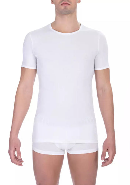 T-shirt da uomo in cotone bianco Bikkembergs